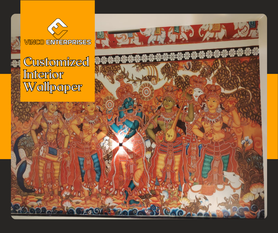 Customized Interior Wallpaper in trivandrum-Lord Krishna Interior Wallpaper-Vinco Enterprises-Vinco Wallpapers-Wallcoverings-instagram-facebook-story